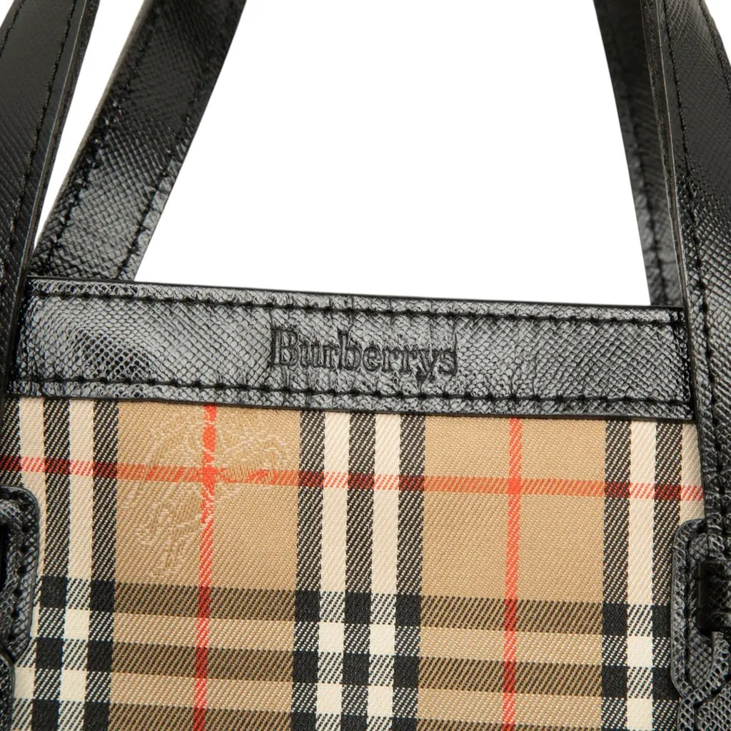 Burberry Haymarket Check Coated Canvas Tote Beige Canvas Very good - Box View