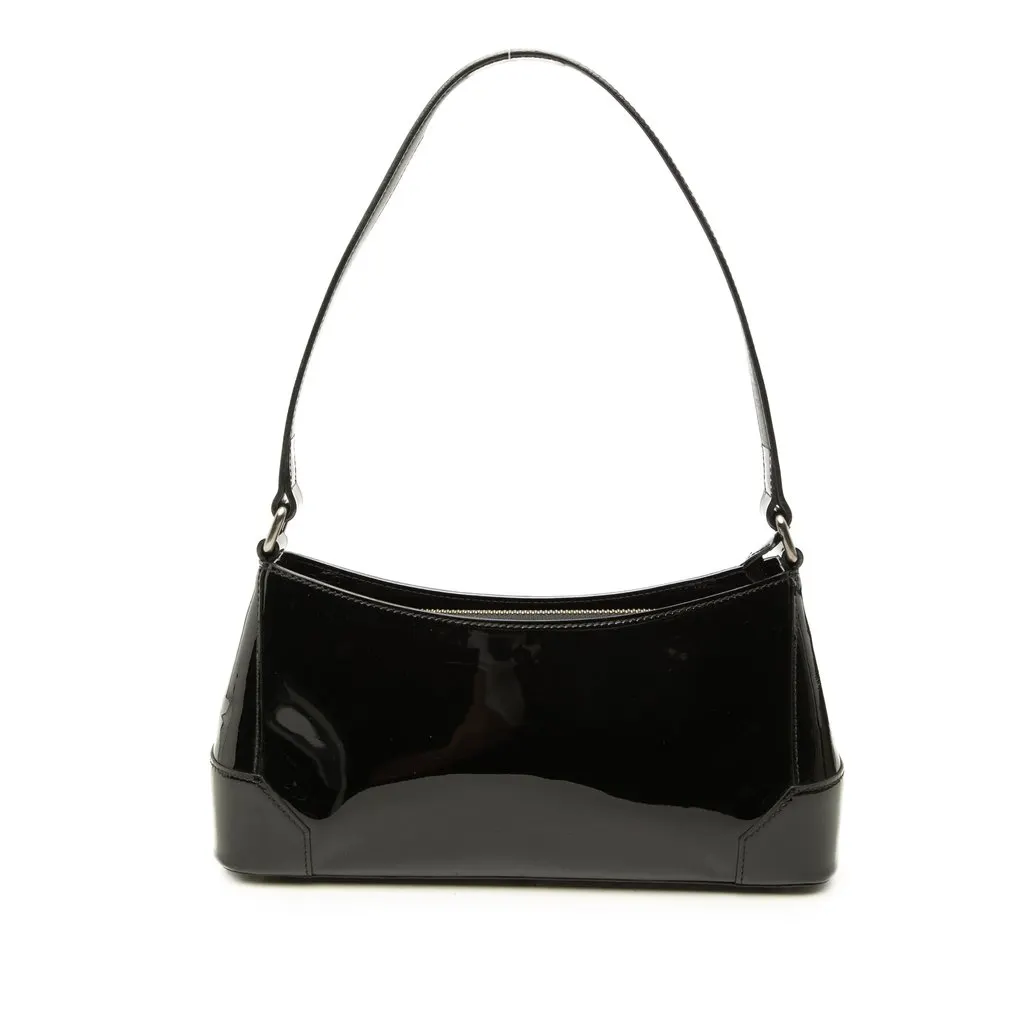 Burberry Patent Shoulder Bag Black Leather Very good - Front View