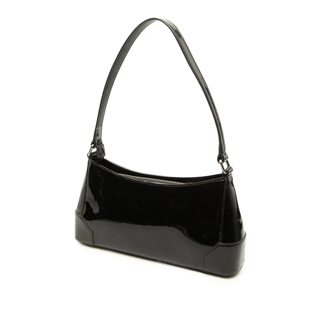 Burberry Patent Shoulder Bag Black Leather Very good - Back View