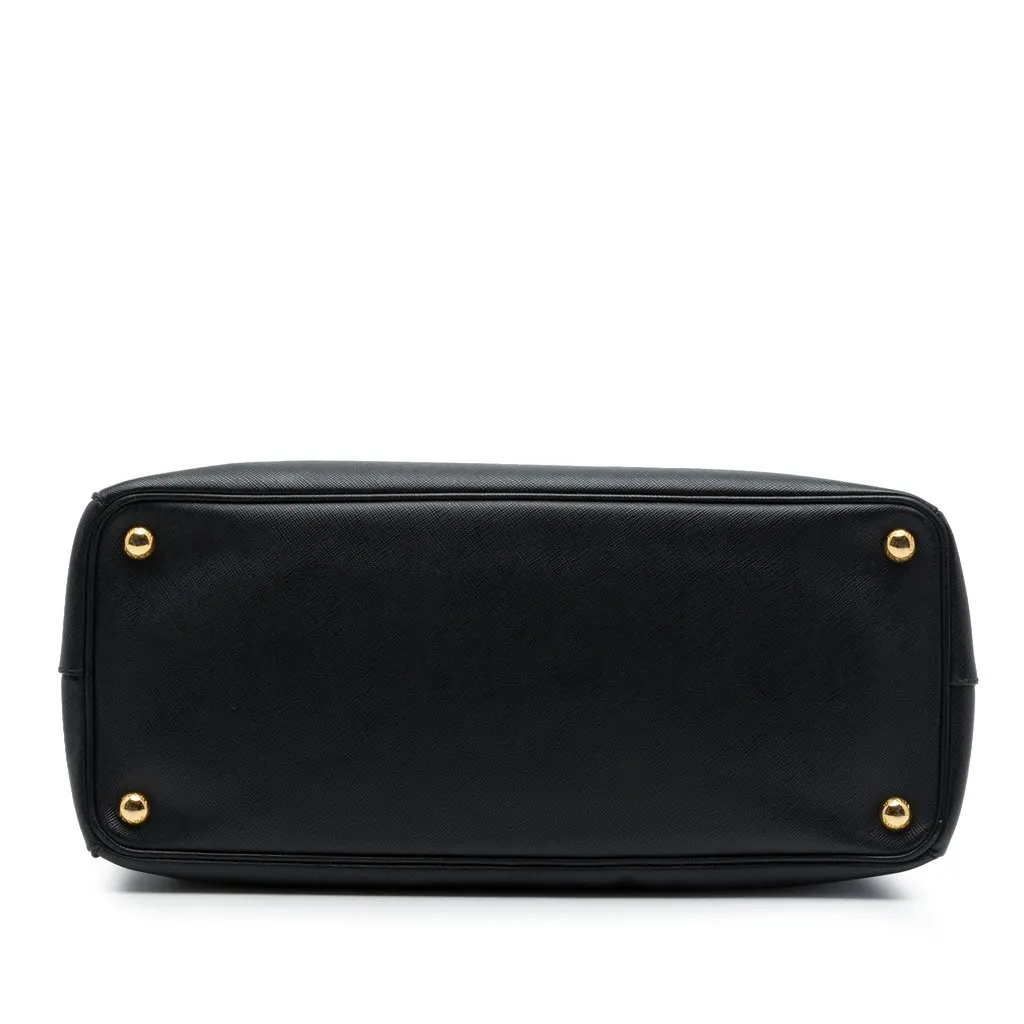 Prada Large Saffiano Lux Galleria Double Zip Satchel Black Leather Very good - Inside View