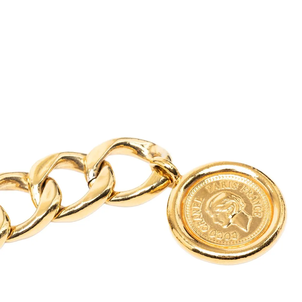 Chanel Gold Plated CC Medallion Chain Belt Gold Metal Very good - Back View