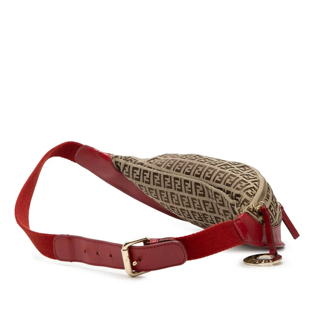 Fendi Zucchino Canvas Belt Bag Beige Good - Back View