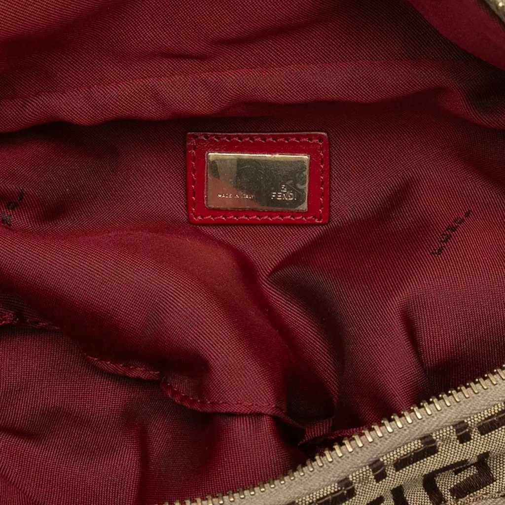 Fendi Zucchino Canvas Belt Bag Beige Good - Model View