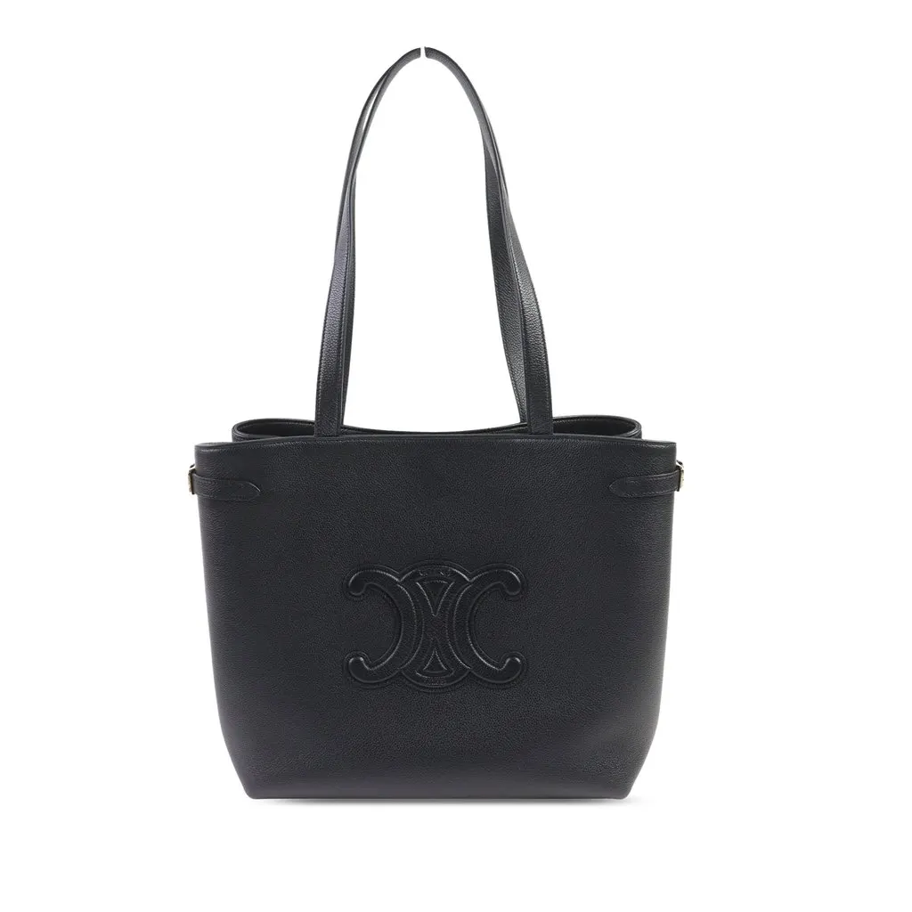 Celine Medium Grained Calfskin Cuir Triomphe Cabas Anais Tote