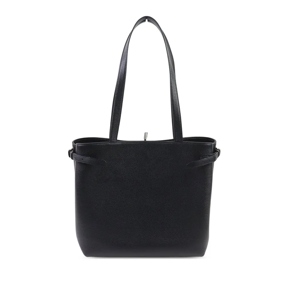 Celine Medium Grained Calfskin Cuir Triomphe Cabas Anais Tote Black Leather Very good - Back View
