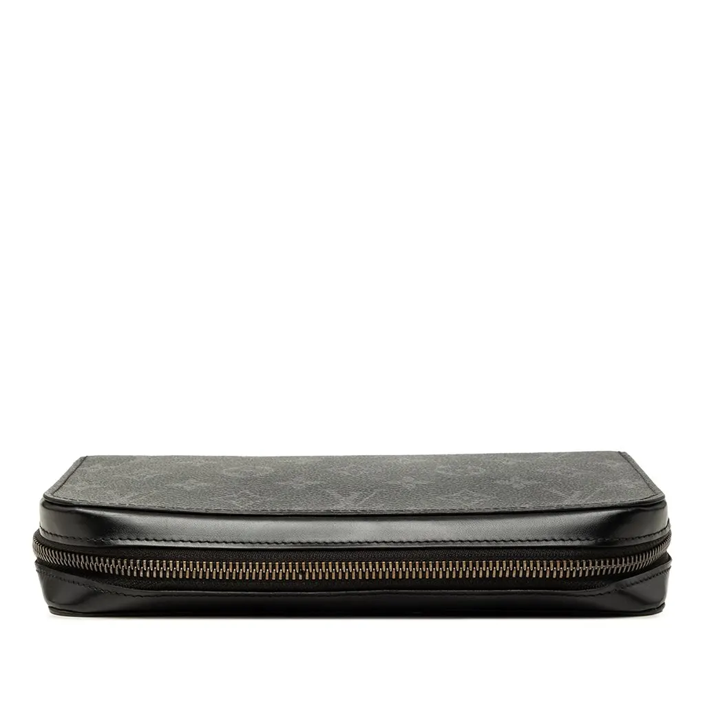 Louis Vuitton Monogram Eclipse Zippy XL Wallet Black Canvas Good - Inside View
