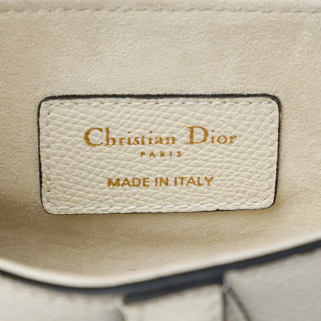 Dior Mini Grained Calfskin Saddle Bag White Leather Very good - Box View