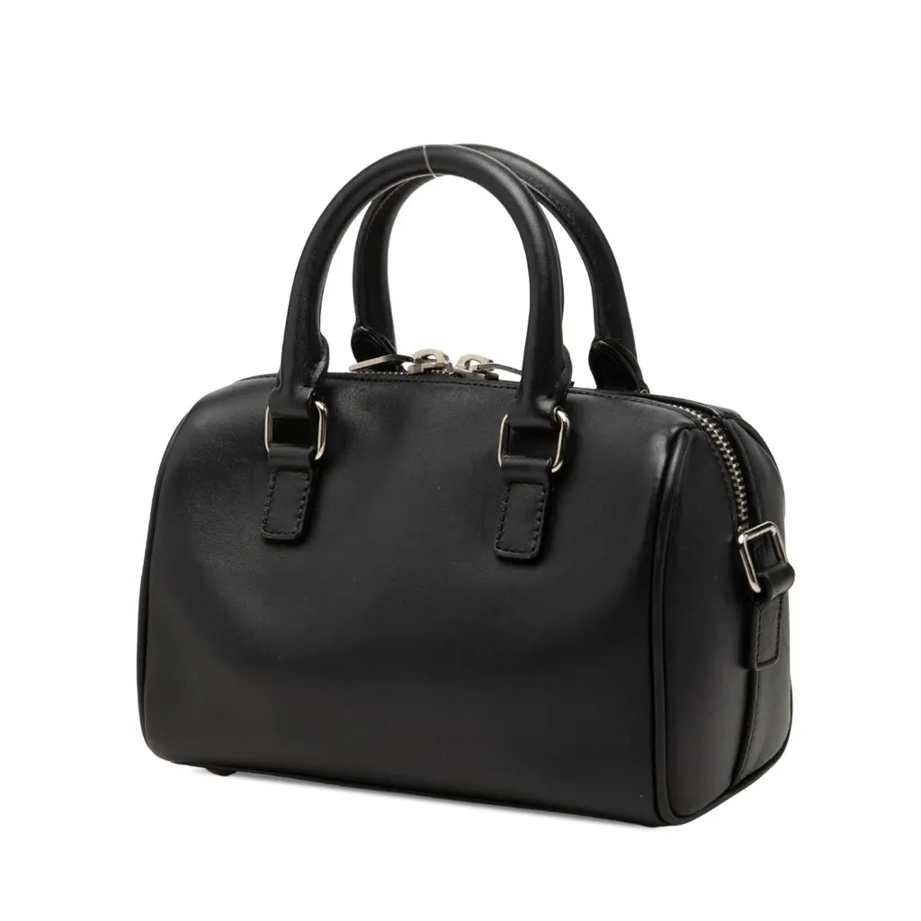 Saint Laurent Toy Leather Leopard Print Classic Duffle Satchel Black Leather Very good - Back View