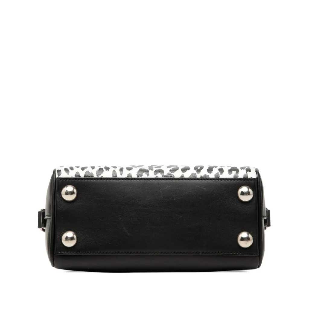 Saint Laurent Toy Leather Leopard Print Classic Duffle Satchel Black Leather Very good - Inside View