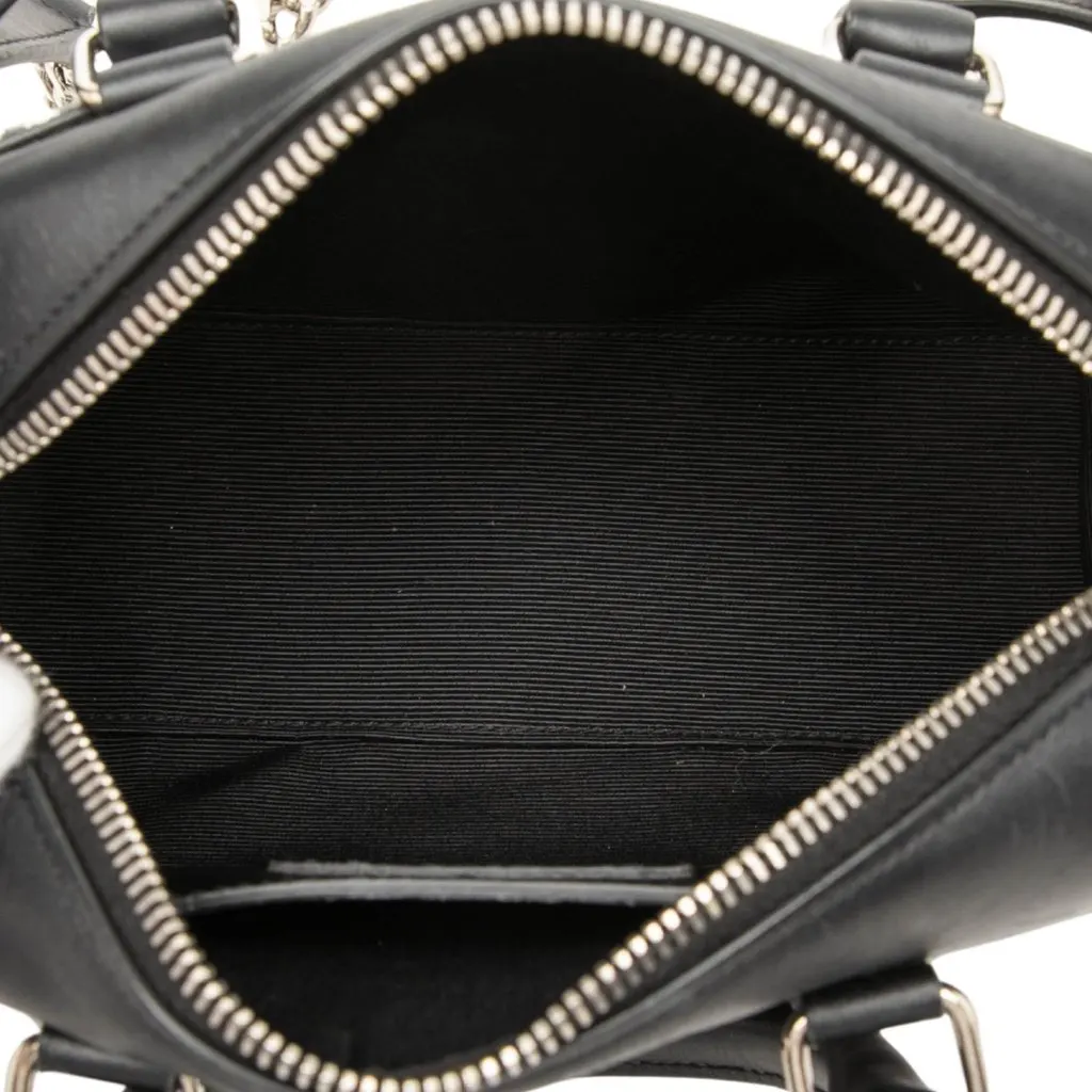 Saint Laurent Toy Leather Leopard Print Classic Duffle Satchel Black Leather Very good - Model View