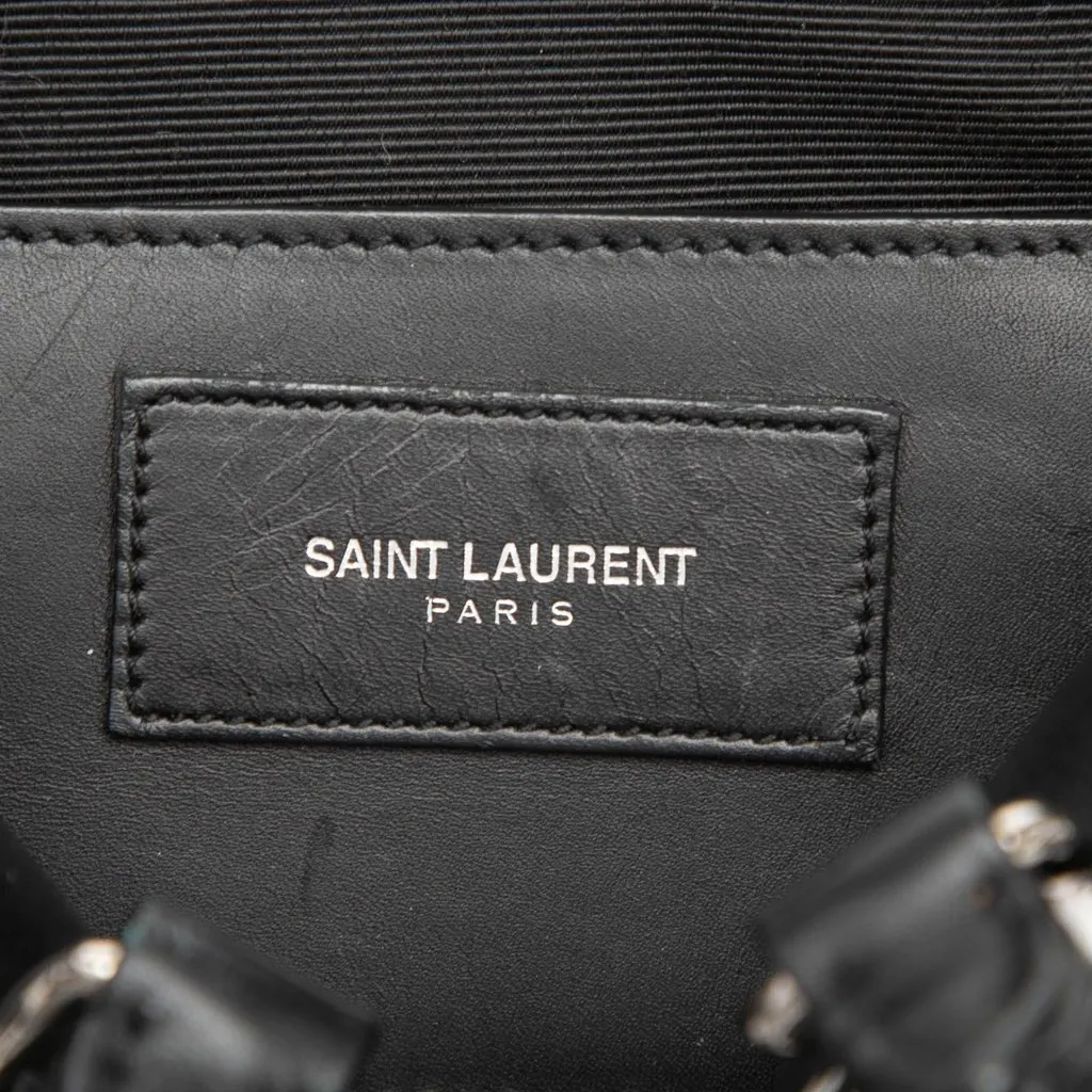 Saint Laurent Toy Leather Leopard Print Classic Duffle Satchel Black Leather Very good - Box View