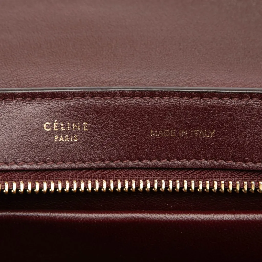Celine Small Tricolor Leather Trapeze Satchel Brown Leather Very good - Box View