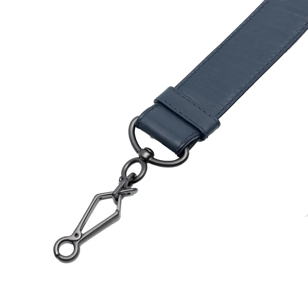 Bottega Veneta Leather Bag Strap Blue Leather Very good - Back View