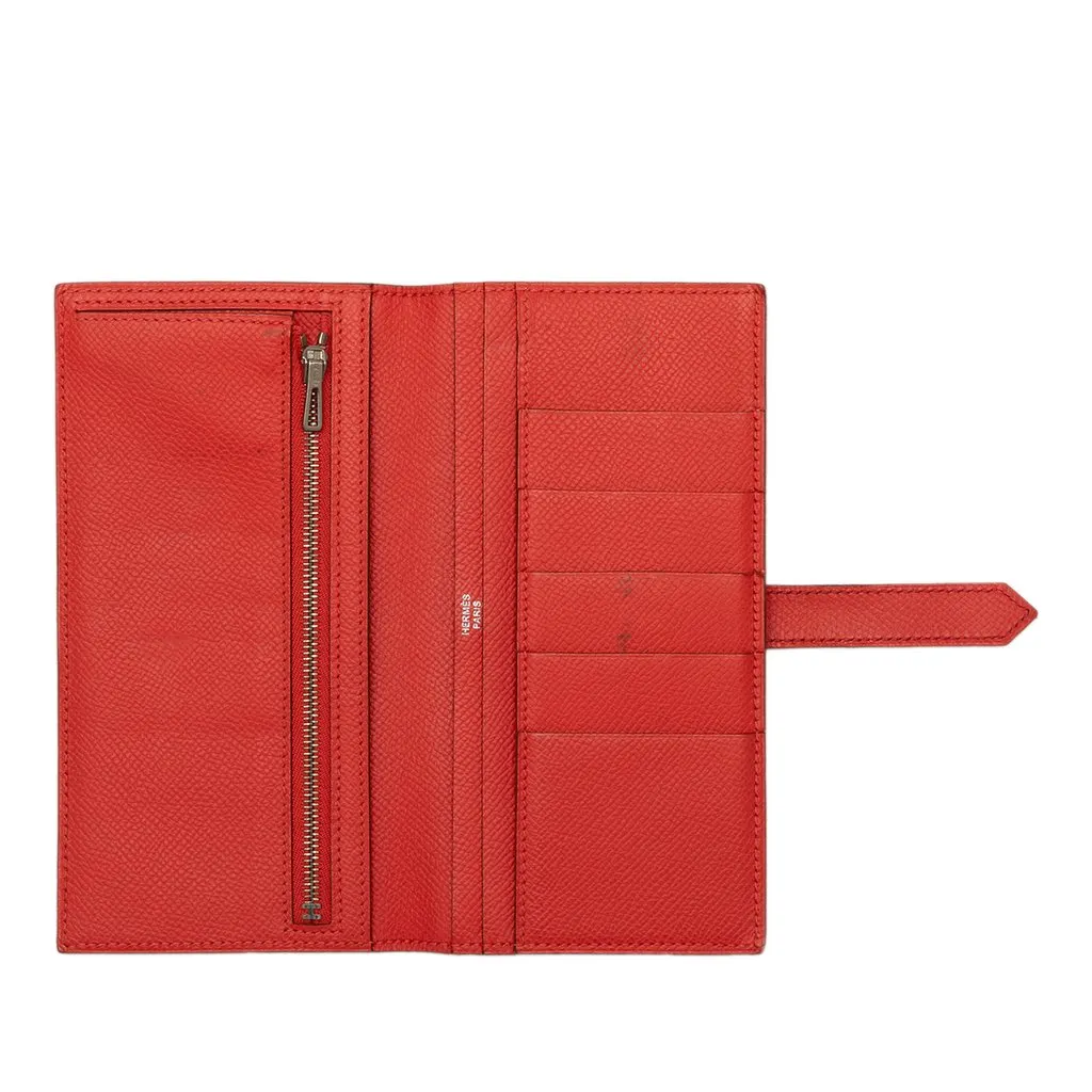 Hermès Epsom Bearn Wallet Red Leather Very good - Model View