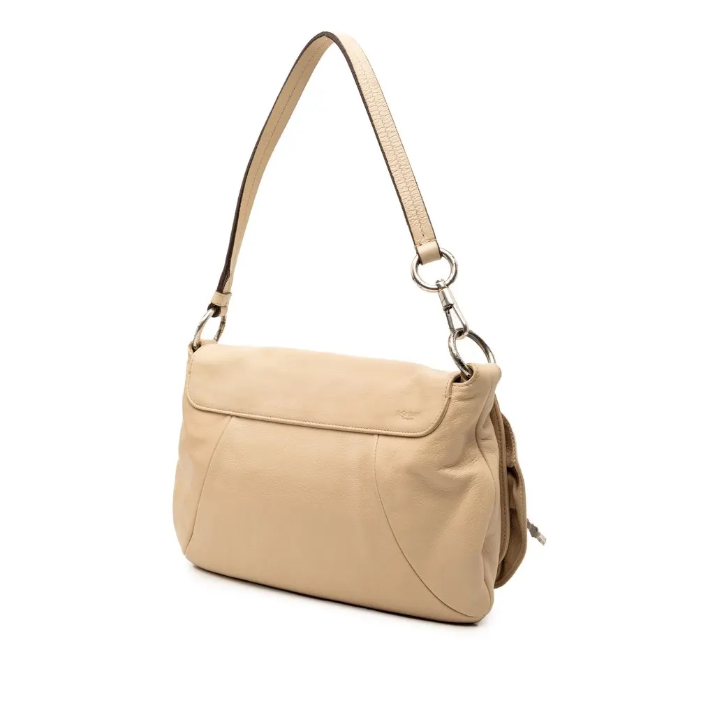 Saint Laurent Leather Nadja Rose Flap Bag Brown Leather Very good - Back View