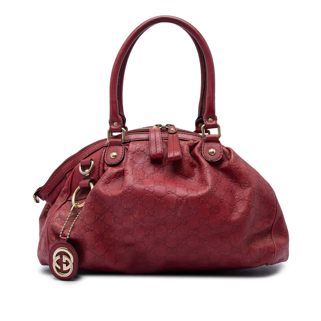 Gucci Guccissima Sukey Satchel Red Leather Very good - Front View