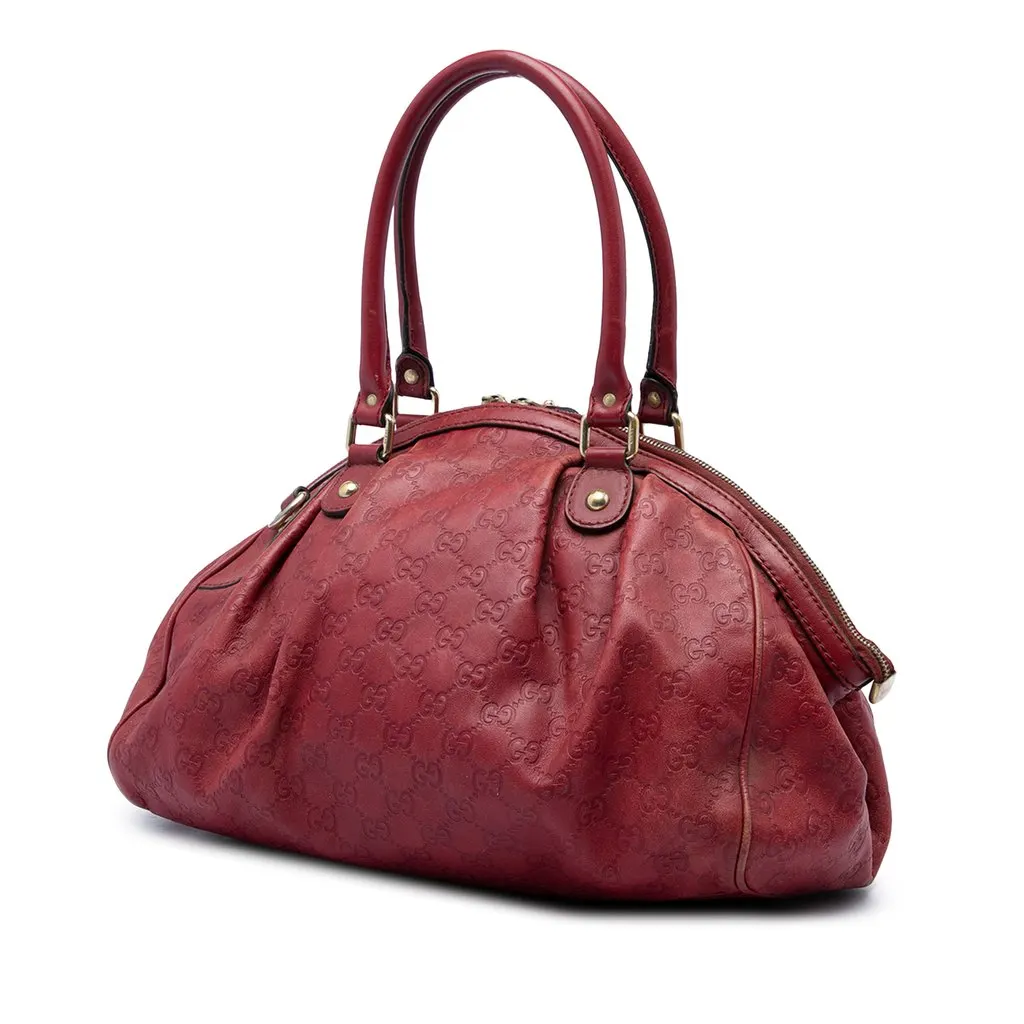 Gucci Guccissima Sukey Satchel Red Leather Very good - Back View