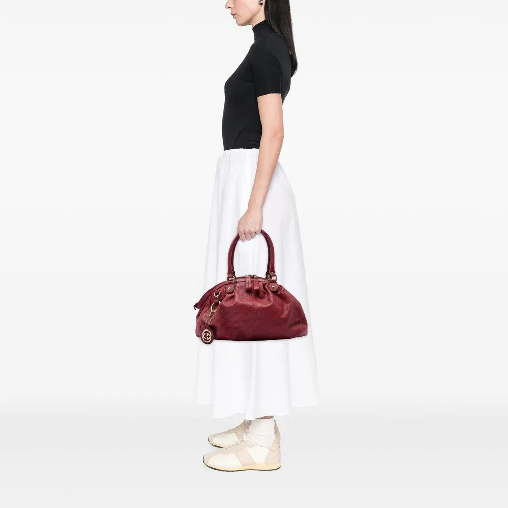 Gucci Guccissima Sukey Satchel Red Leather Very good - Box View