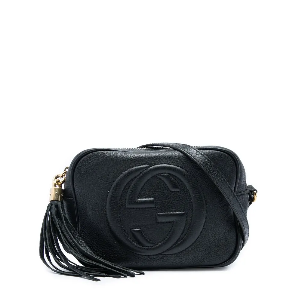 Gucci Calfskin Soho Disco Crossbody Black Leather Good - Front View