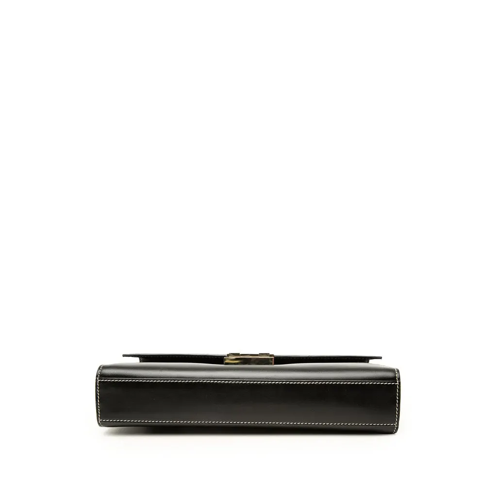 Gucci Calfskin Lady Lock Shoulder Bag Black Leather Very good - Inside View