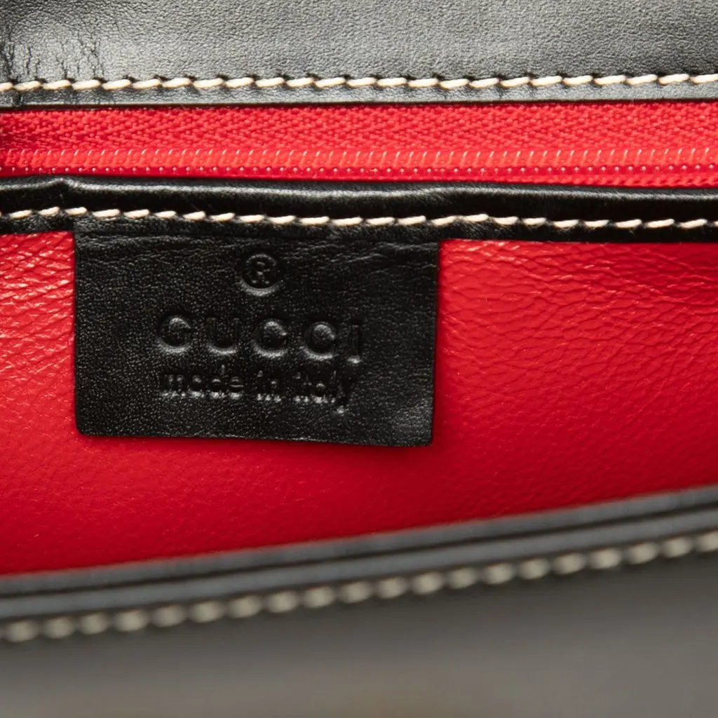 Gucci Calfskin Lady Lock Shoulder Bag Black Leather Very good - Box View