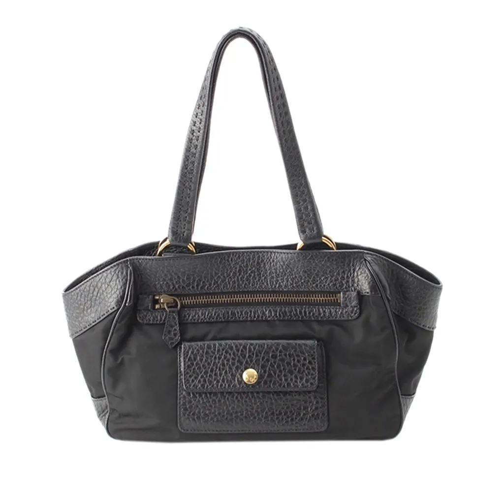 Prada Berlino Trimmed Tessuto Shoulder Bag Black Very good - Box View