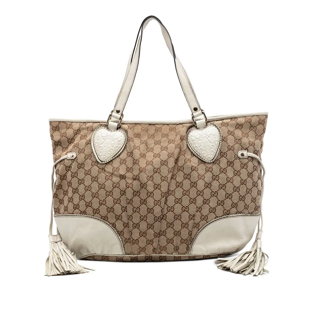 Gucci Large GG Canvas Tribeca Tote Beige Very good - Front View
