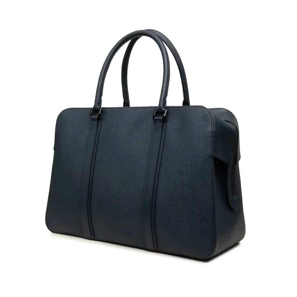 Burberry Calf Leather Business Bag Blue Leather Very good - Back View