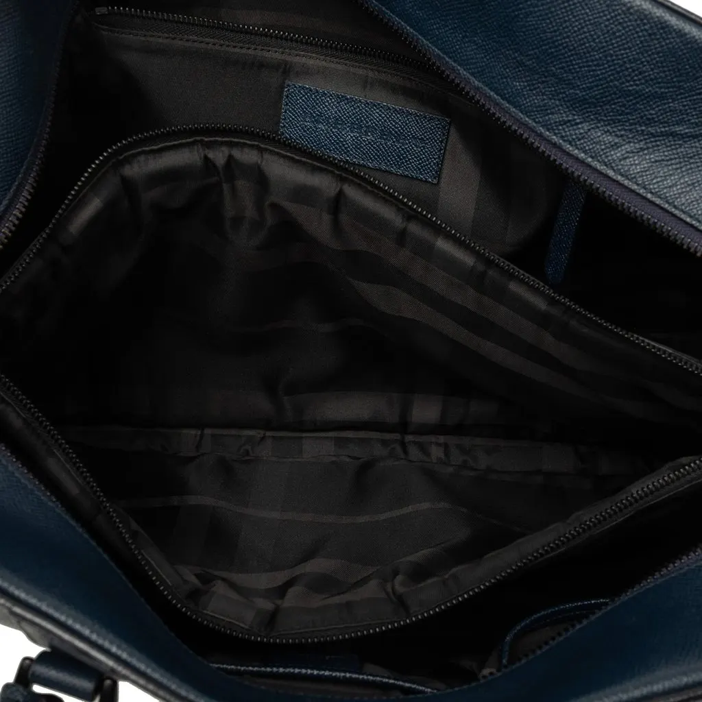 Burberry Calf Leather Business Bag Blue Leather Very good - Model View