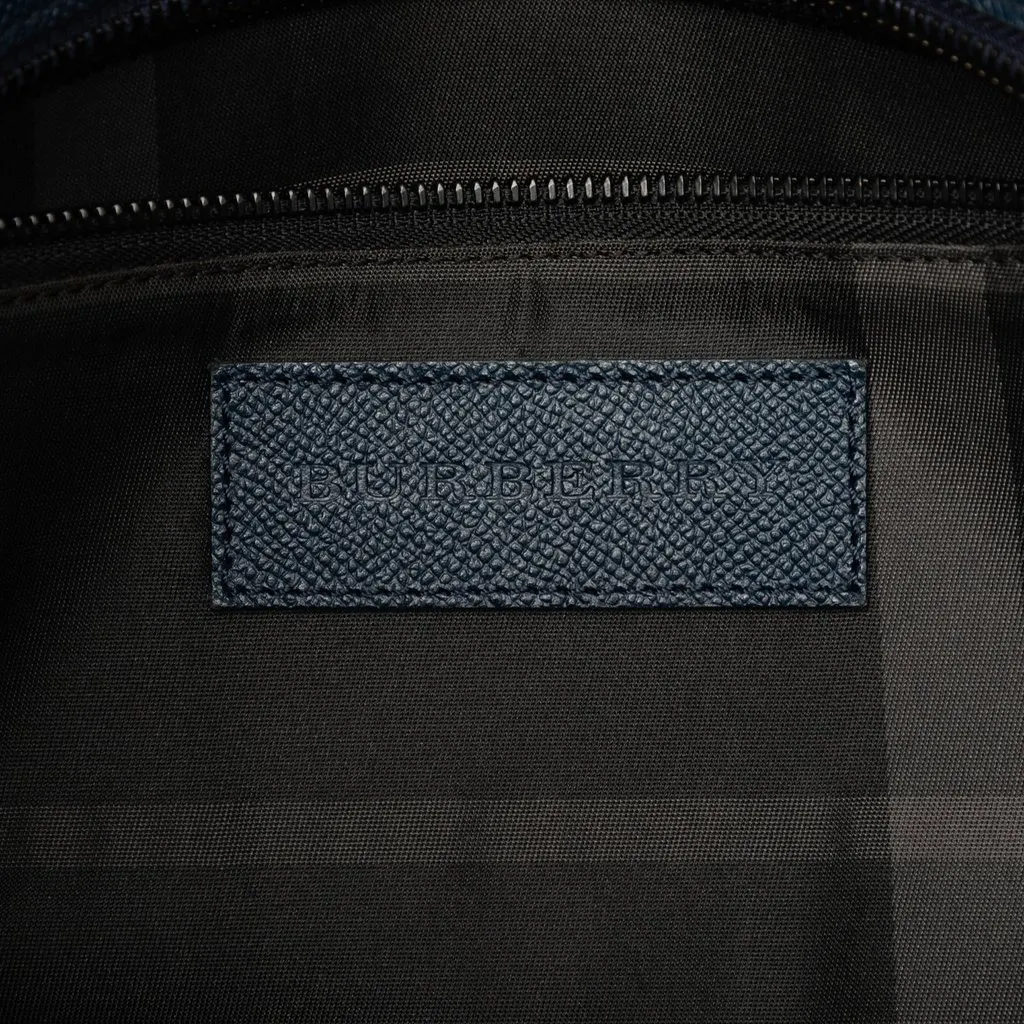 Burberry Calf Leather Business Bag Blue Leather Very good - Box View