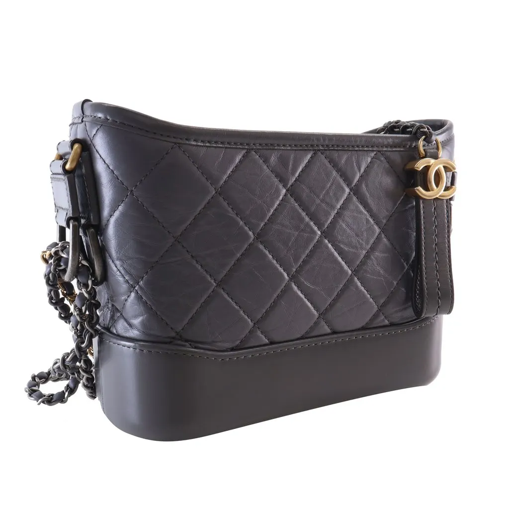 Chanel Small Quilted Aged Calfskin Gabrielle Hobo MultiColor Leather Very good - Back View