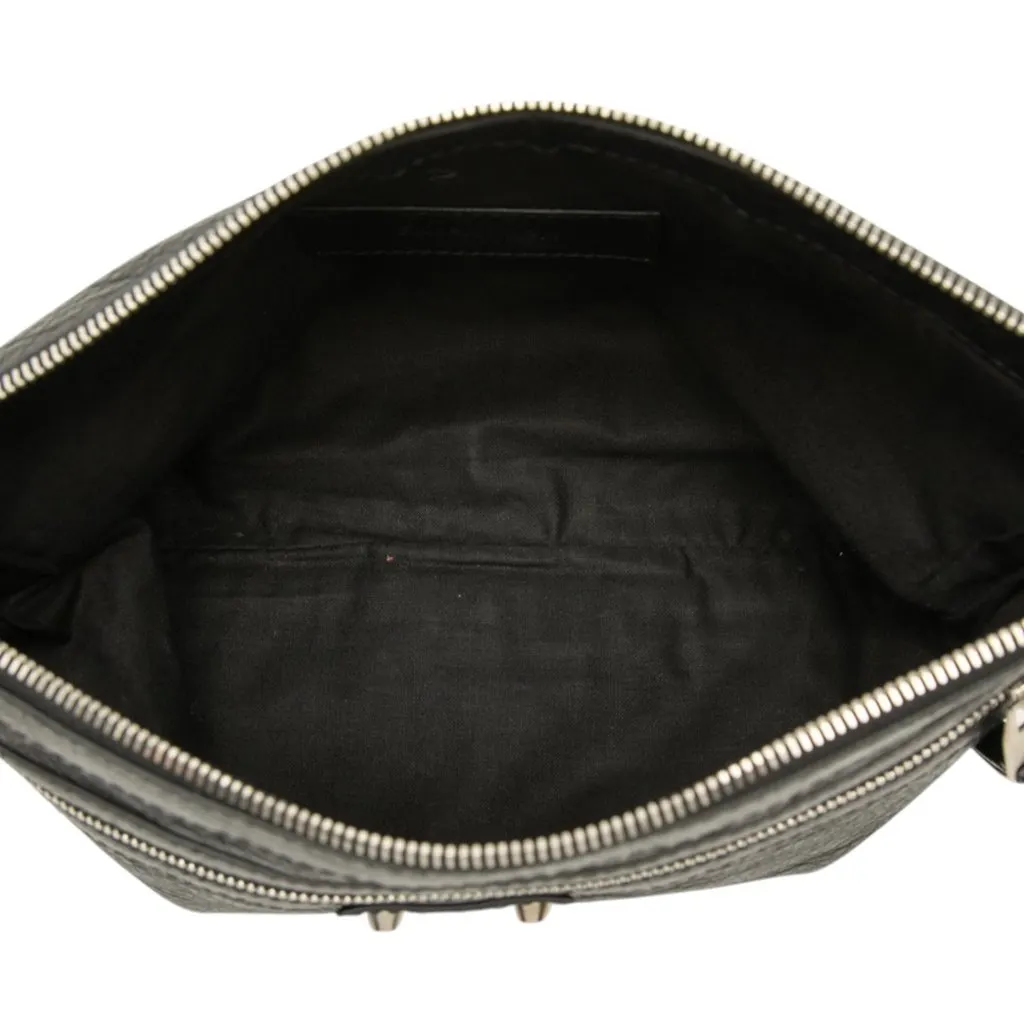 Balenciaga Lambskin Motocross Classic Clip Clutch M Black Leather Very good - Model View