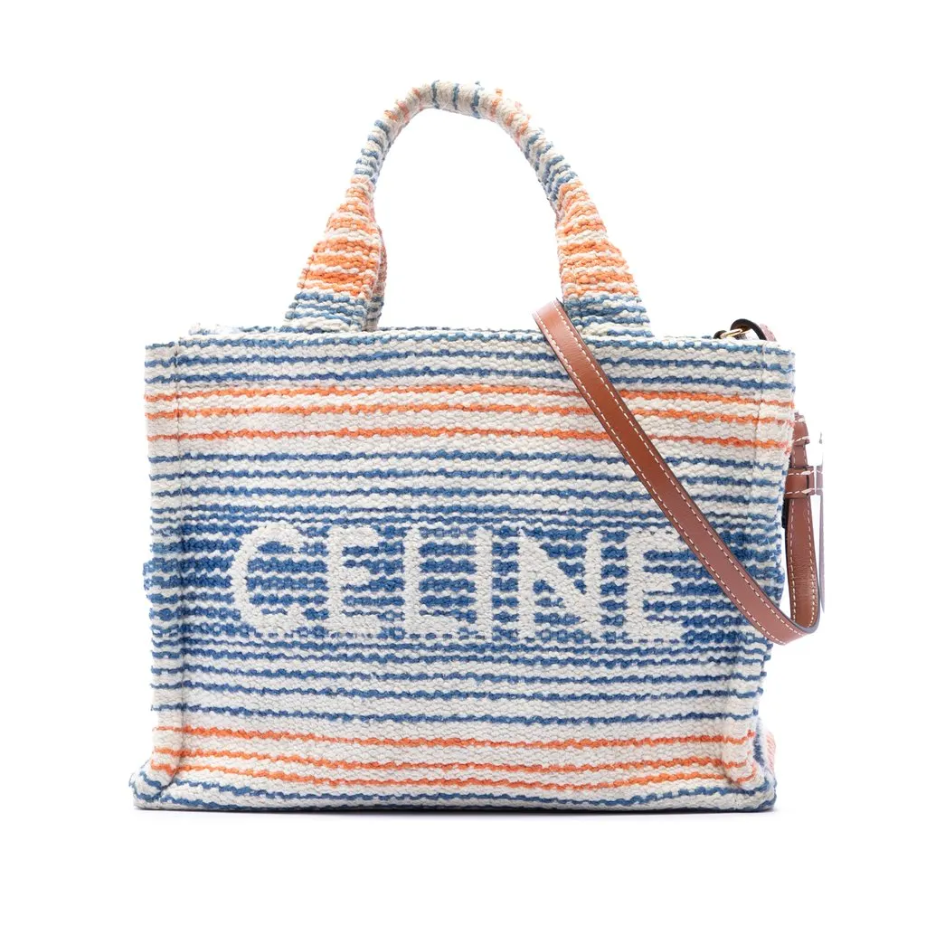 Celine Small Canvas Cabas Thais Satchel Beige Very good - Front View