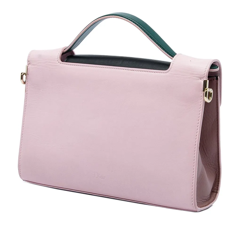 Dior Mini Tricolor Leather Diorever Top Handle Bag Black Leather Good - Back View