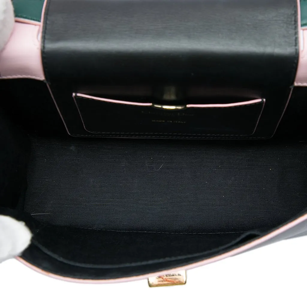 Dior Mini Tricolor Leather Diorever Top Handle Bag Black Leather Good - Model View