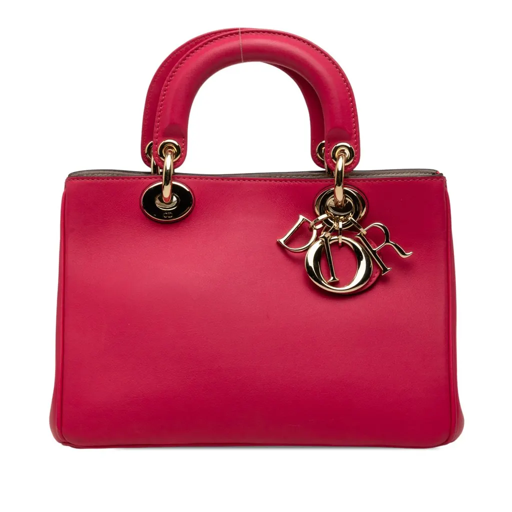 Dior Mini Leather Diorissimo Satchel Pink Leather Very good - Front View