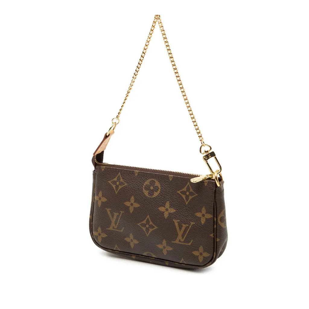 Louis Vuitton Monogram Mini Pochette Accessoires Brown Canvas Very good - Back View