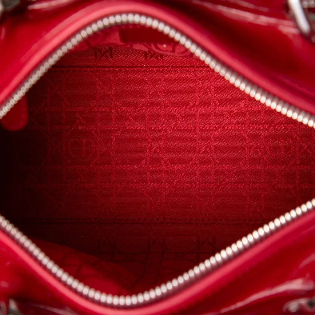 Dior Medium Patent Cannage Lady Dior Red Leather Very good - Model View