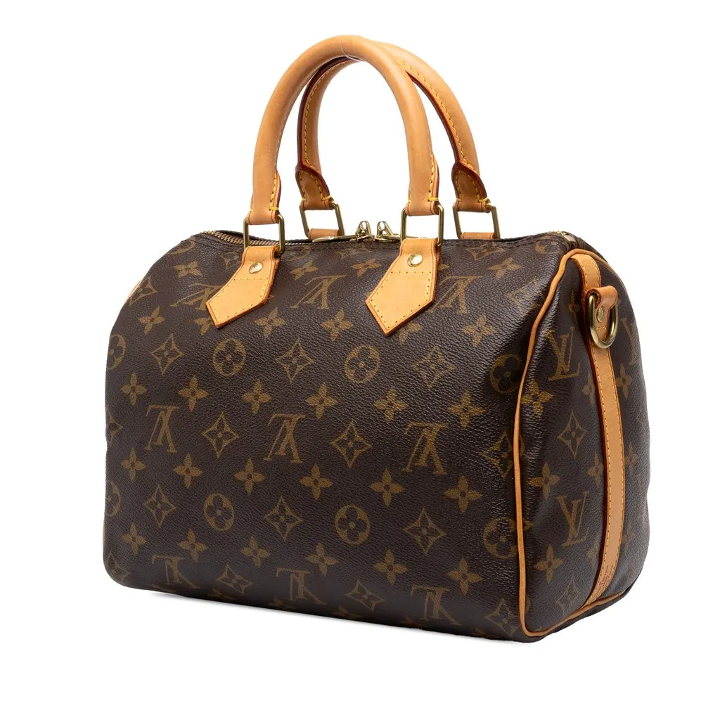 Louis Vuitton Monogram Speedy Bandouliere 25 Brown Canvas Good - Back View