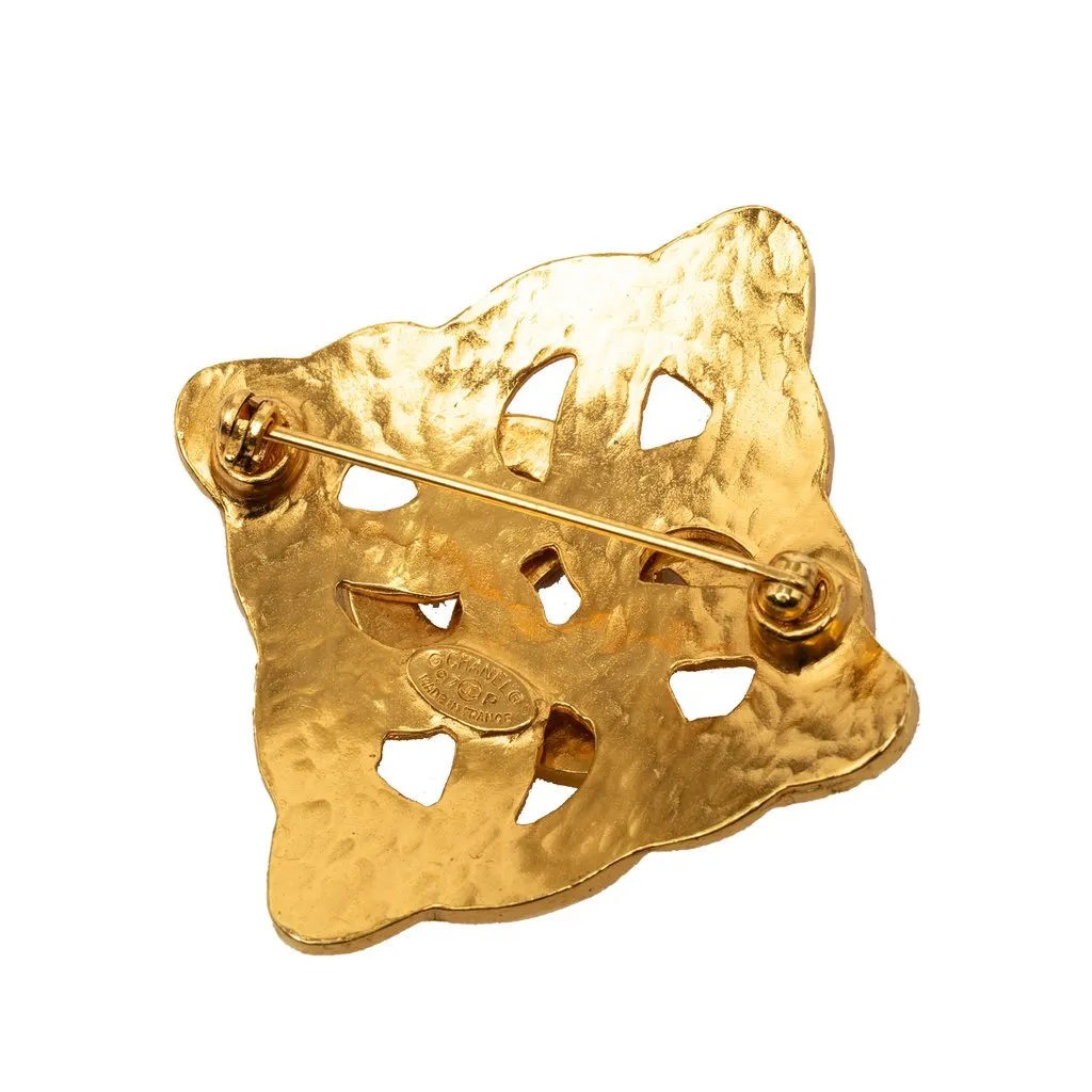 Chanel CC Gold Plated Twisted Brooch Gold Metal Very good - Back View