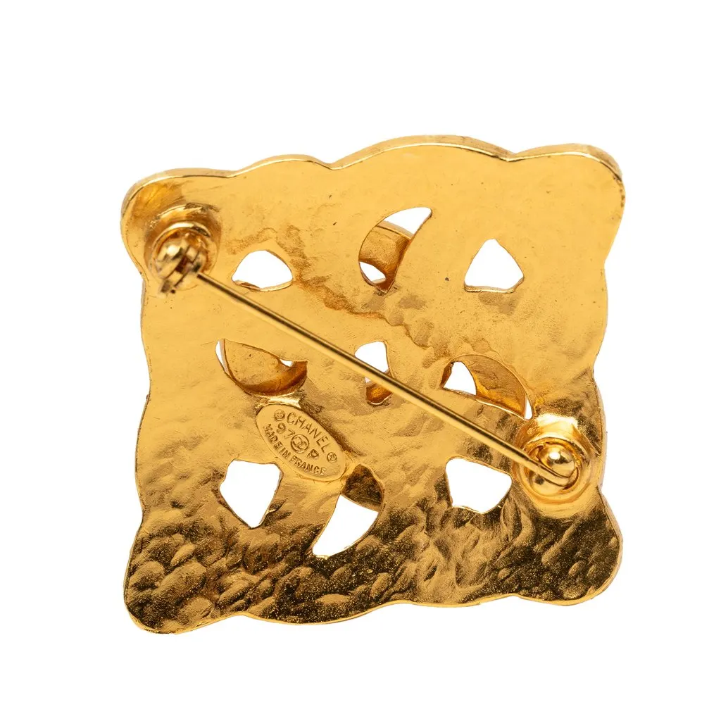 Chanel CC Gold Plated Twisted Brooch Gold Metal Very good - Inside View