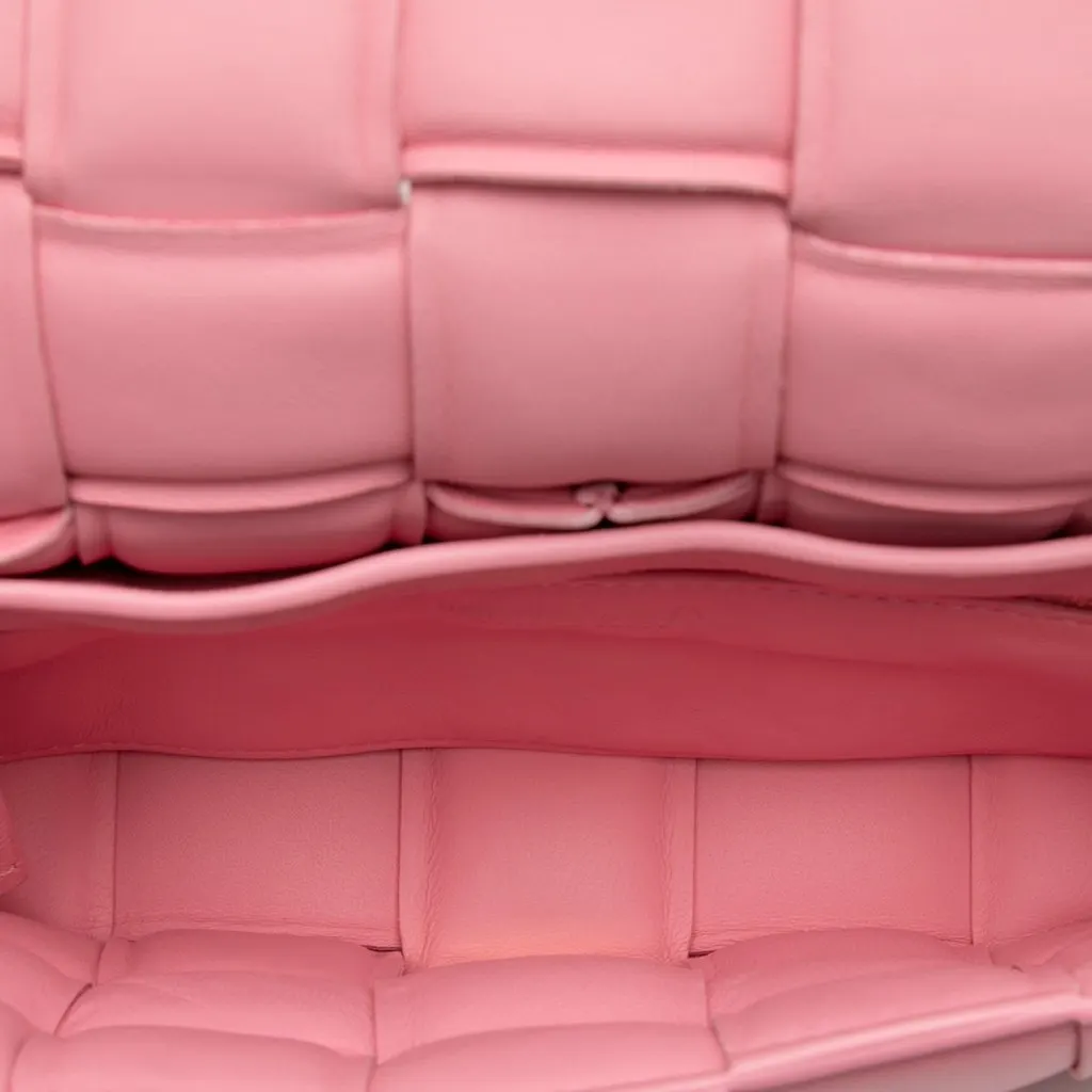 Bottega Veneta Small Nappa Intrecciato Padded Cassette Crossbody Pink Leather Very good - Model View