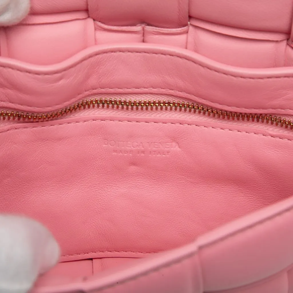 Bottega Veneta Small Nappa Intrecciato Padded Cassette Crossbody Pink Leather Very good - Box View