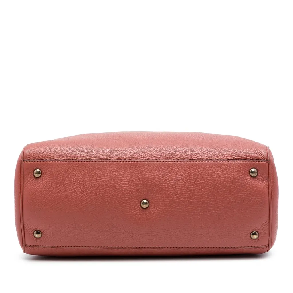 Gucci Medium Calfskin Bamboo Shopper Satchel Pink Leather Very good - Inside View