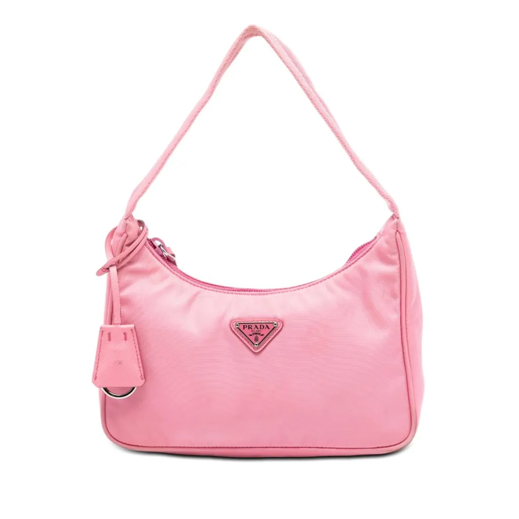 Prada Mini Tessuto Re Edition 2000 Shoulder Bag Pink Very good - Front View