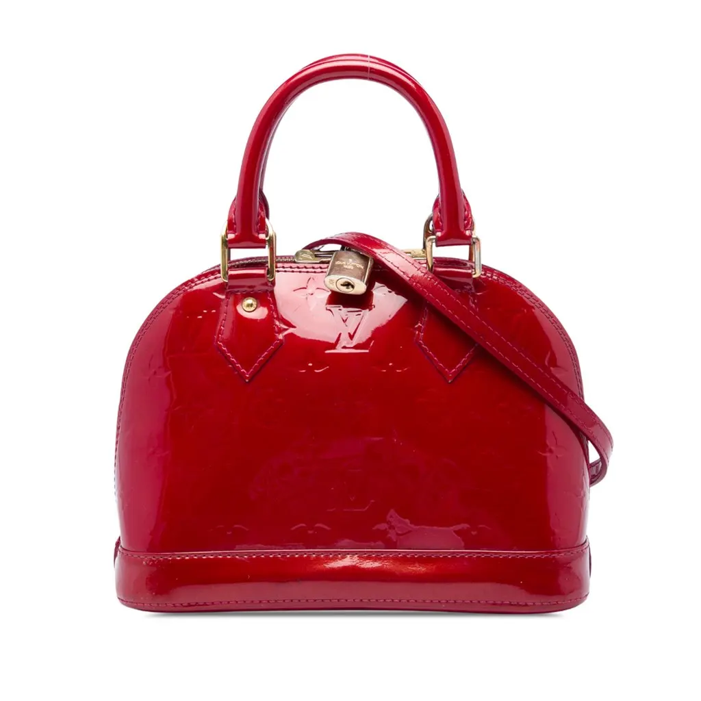 Louis Vuitton Monogram Vernis Alma BB Red Leather Very good - Front View