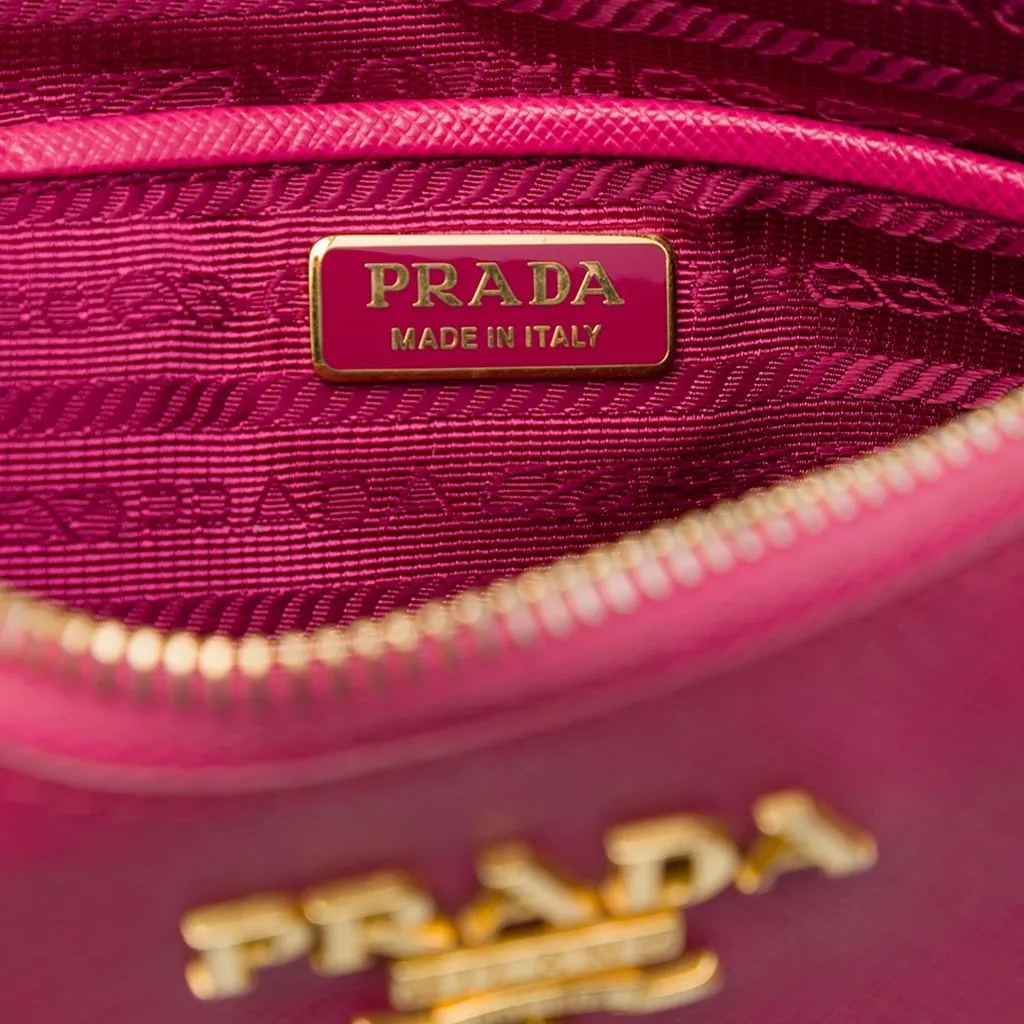 Prada Saffiano Shoulder Bag Pink Leather Very good - Box View