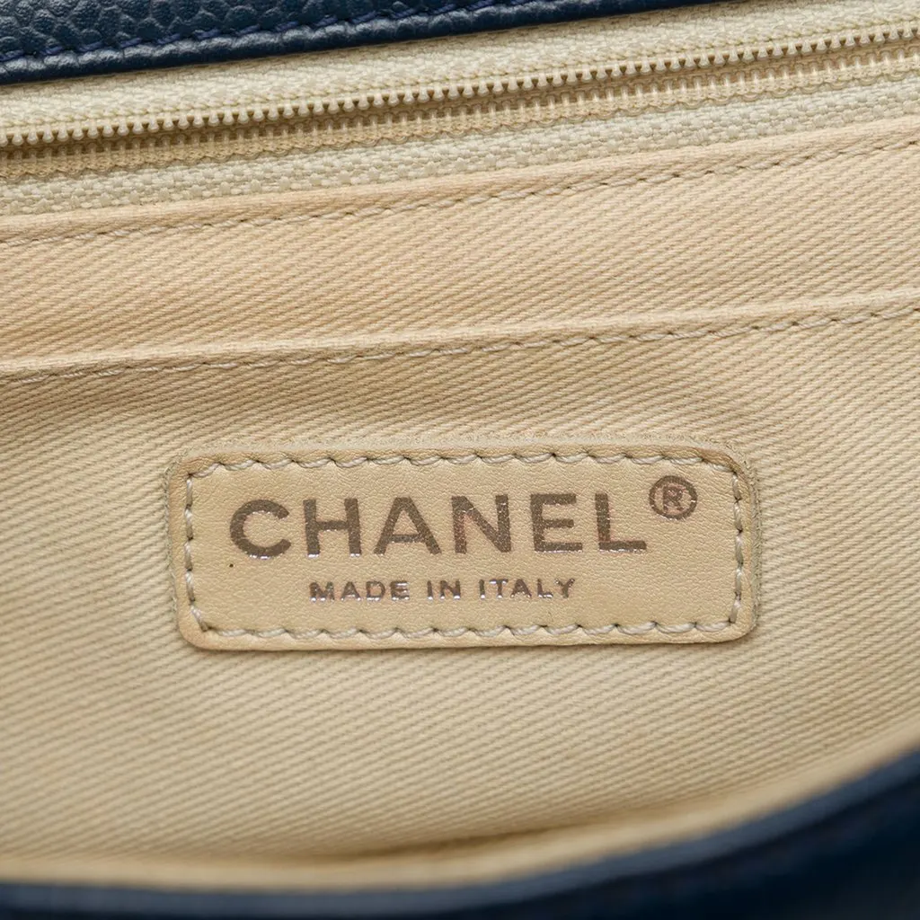 Chanel Small Caviar CC Timeless Flap Blue Leather Very good - Box View