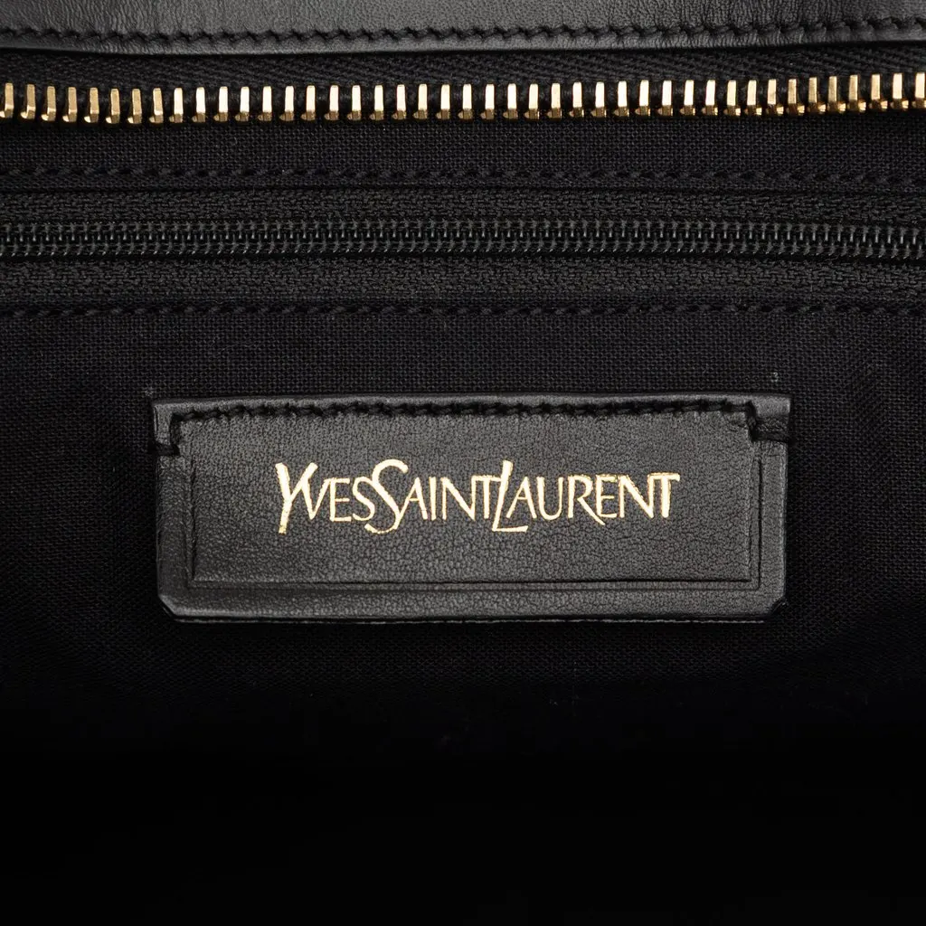 Saint Laurent Small Textured Leather Cabas Chyc Satchel Black Leather Very good - Box View