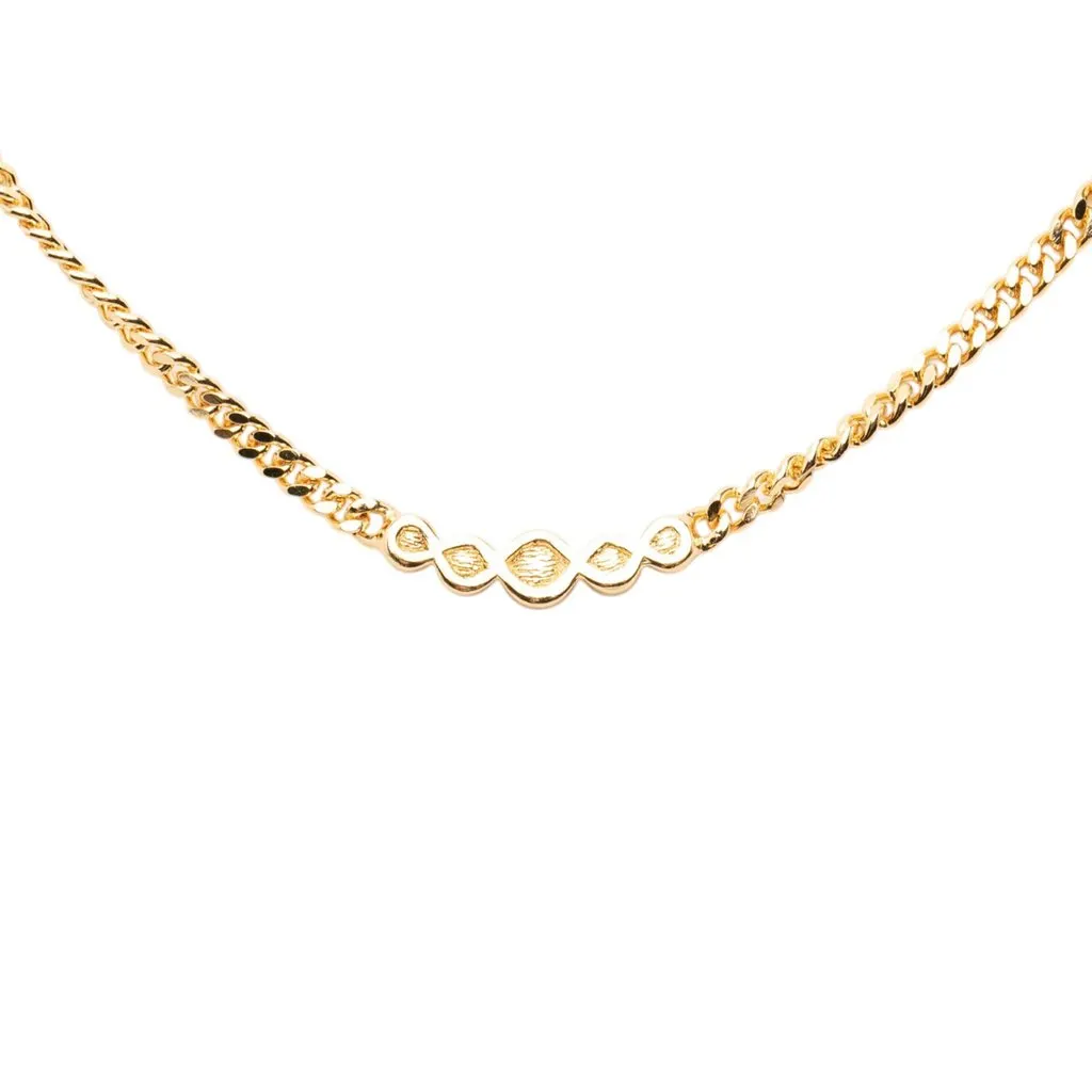 Dior Gold Plated Strass Pendant Necklace Gold Metal Very good - Inside View